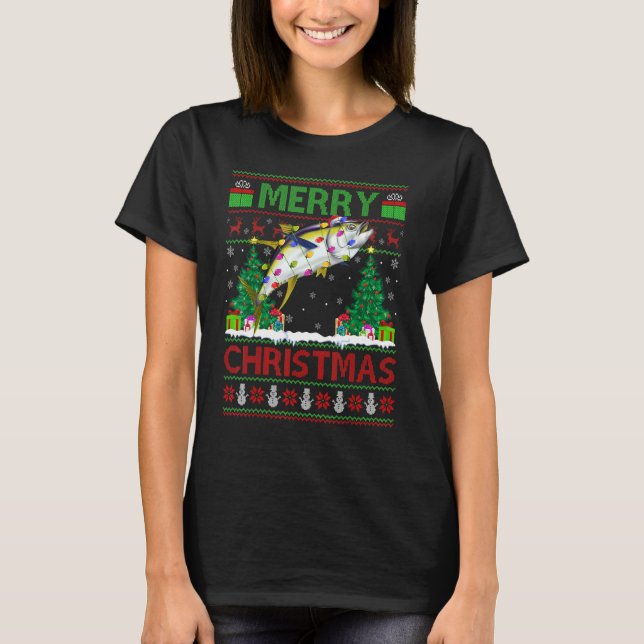 Camiseta Tuna Fish   Xmas Tree Ugly Santa Tuna Christmas (Frente)