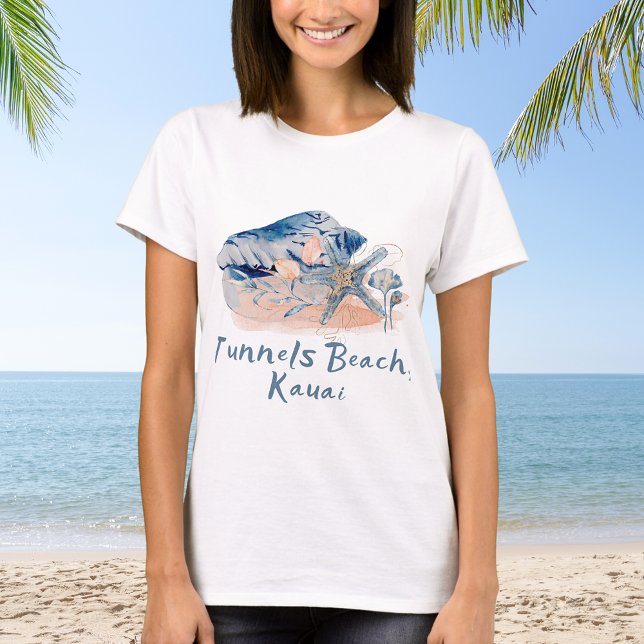 Camiseta Túneis Beach Kauai Seashells (Criador carregado)