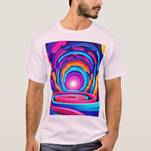 Camiseta Túnel geométrico de Neon Art, Design