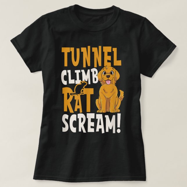 Camiseta Túnel Subida Rat Gritar Barn Hunt (Frente do Design)