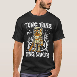 Camiseta Tung Tung Tung Sahur Halloween Múmia Cérebro Itali