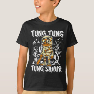 Camiseta Tung Tung Tung Sahur Halloween Múmia Cérebro Itali
