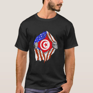 Camiseta Tunísia América EUA Peito Orgulho Tunisiano Bandei