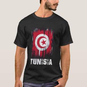 Camiseta Tunísia Bandeira Esportiva e Emblema Nacional