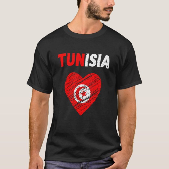 Camiseta Tunisia Flag Holiday Tunisia Heart Tunisian Flag (Frente)