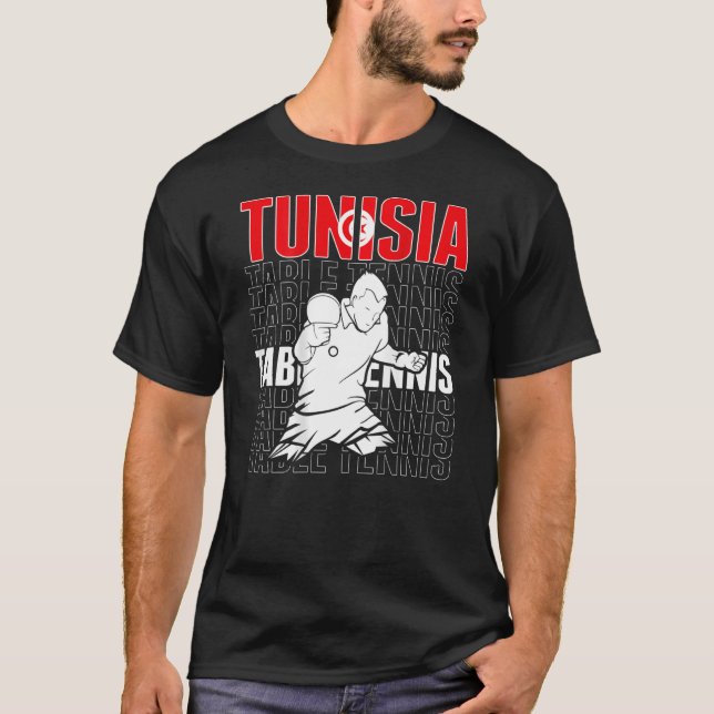 Camiseta Tunísia Mesa de apoio à Tunísia Ping Pong Te (Frente)