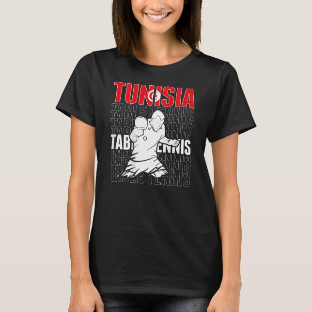 Camiseta Tunísia Mesa de apoio à Tunísia Ping Pong Te (Frente)