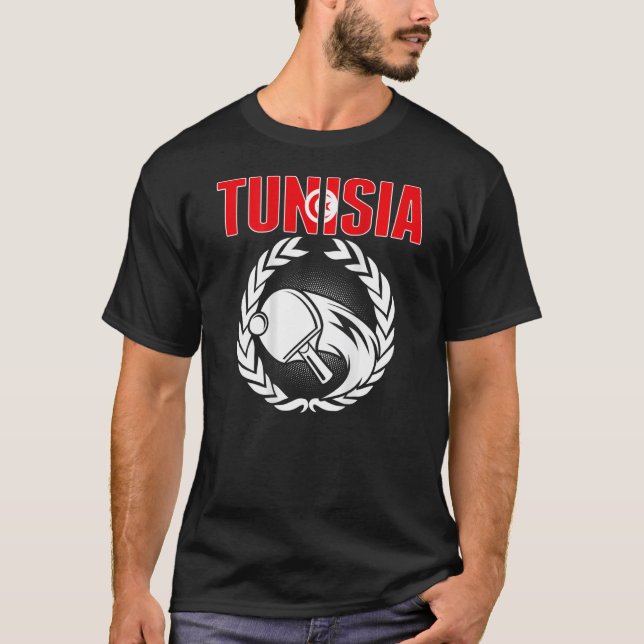 Camiseta Tunísia Ping Pong  Equipe de Tênis de Mesa da Tuní (Frente)