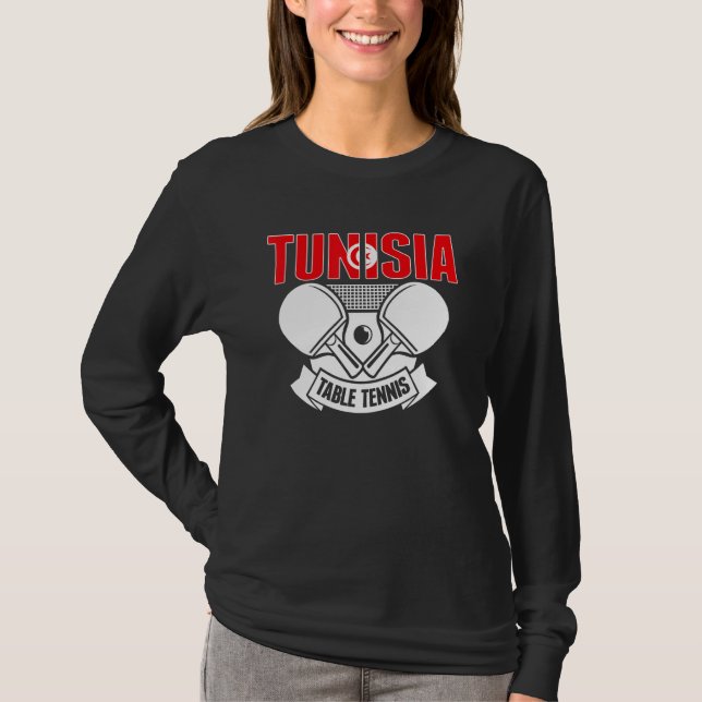 Camiseta Tunisia Ping Pong  Tunisian Table Tennis Team Supp (Frente)