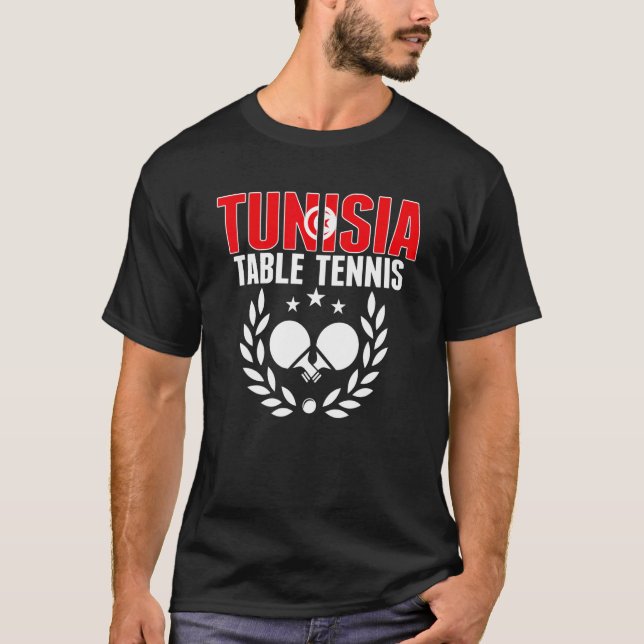 Camiseta Tunisia Table Tennis  Tunisian Ping Pong Team Supp (Frente)