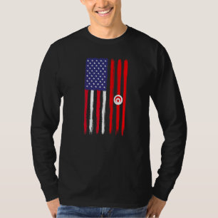 Camiseta Tunisino Roots Half American Flag Patriotic Tunisi