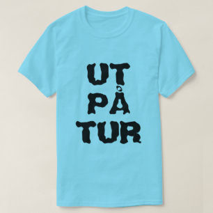 Camiseta Tur norueguês do på de Ut do texto - para fora e