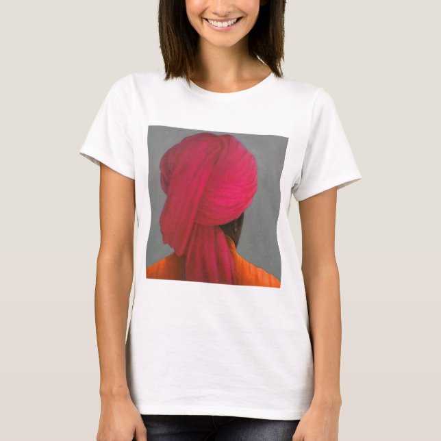 Camiseta Turbante cor-de-rosa (Frente)