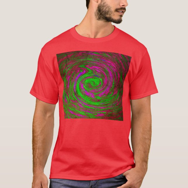 Camiseta Turbilhão de Abstrato vermelho masculino (Frente)