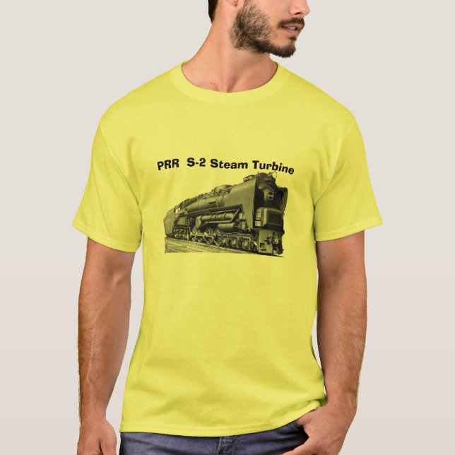 Camiseta Turbina de vapor da locomotiva S-2 PRR de Baldwin (Frente)