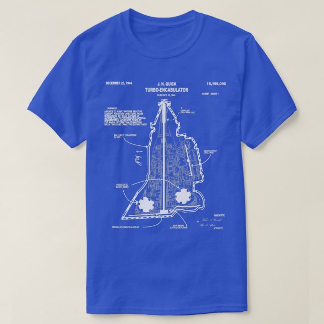 Camiseta Turbo Encabulator Patent Funny Engineering Piada D (Frente do Design)