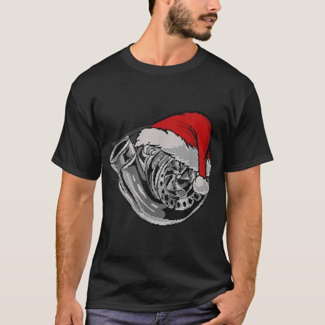 Camiseta Turbo Ugly Christmas Car Enthusiast Racing Driftin (Frente)