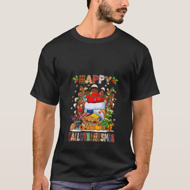 Camiseta Turca Bruxa de Voleibol Bola Xmas Luz HalloThan (Frente)