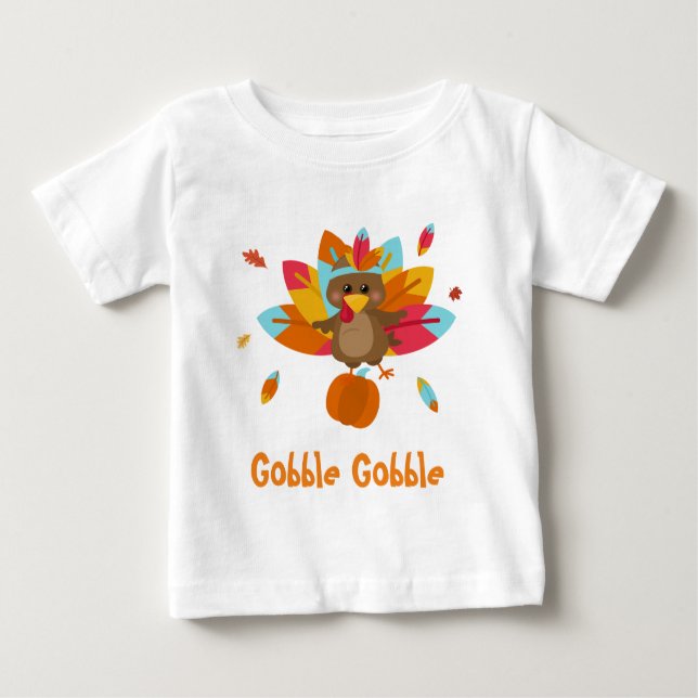 Camiseta turca Camiseta bebê Camiseta gobble (Frente)