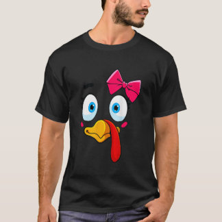 Camiseta Turca Enfrenta Garota de Ação de Graças Crianças T