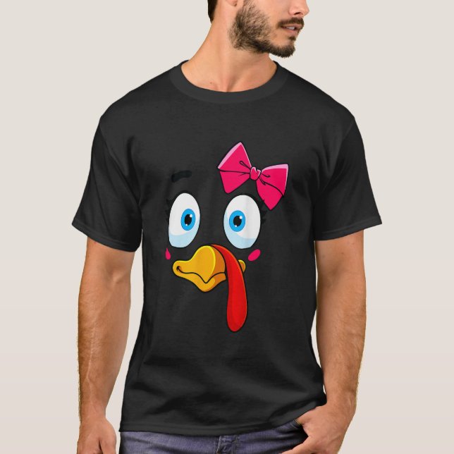Camiseta Turca Enfrenta Garota de Ação de Graças Crianças T (Frente)