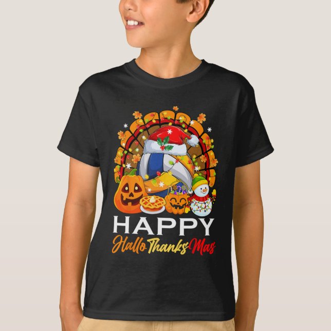 Camiseta Turca Feiticeira de Voleibol Luzes Xmas Hallothan (Frente)