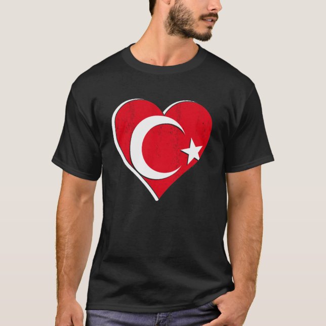 Camiseta Turca Sinalizador Coração Istambul Ankara Türkiye  (Frente)