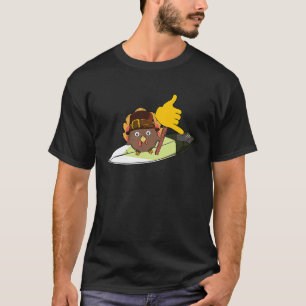 Camiseta Turca surfando com Shaka Sinal e Obrigado de Chapé
