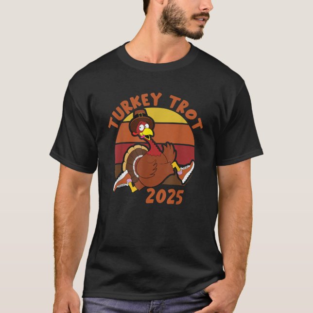 Camiseta Turca Trot Squad 2025 Engraçado Dia de Ação de Gra (Frente)