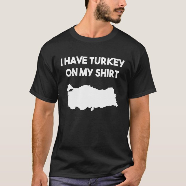 Camiseta Turca Turca Mapeia País Piada Ação de Graças (Frente)