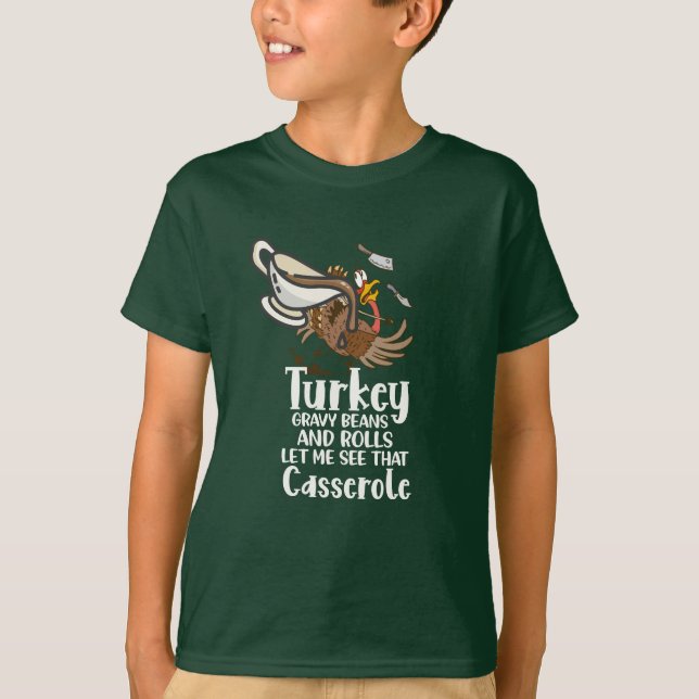 Camiseta Turco Gravy Bean me deixe ver o casserole Thankdoi (Frente)