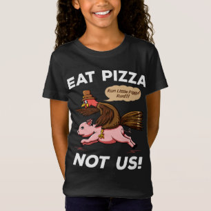 Camiseta Turco Pig Comer Pizza Vegan Engraçado Graças