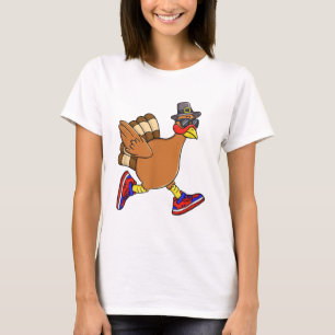 Camiseta Turco Trot Engraçado Dia de Ação de Graças Corrend
