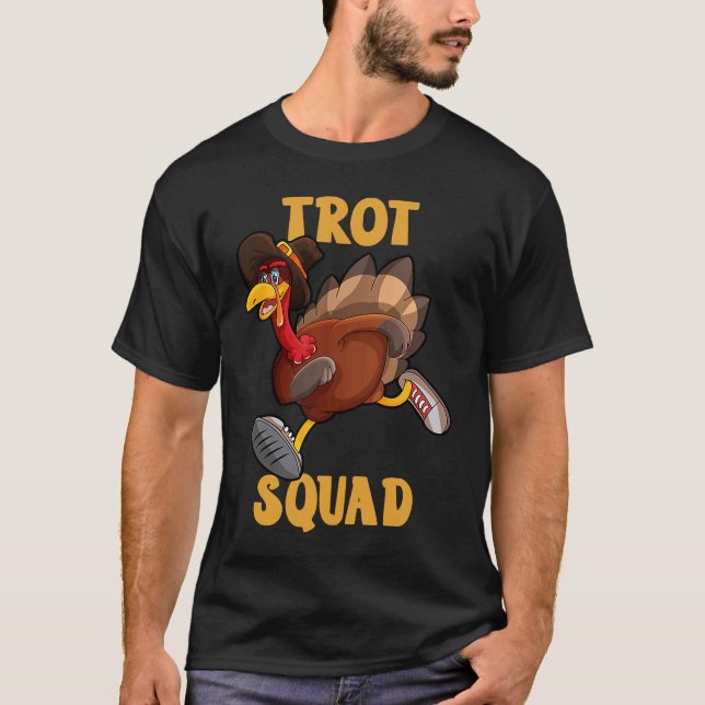 Camiseta Turco Trot Squad Dia de Ação de Graças 5 K Executa (Frente)