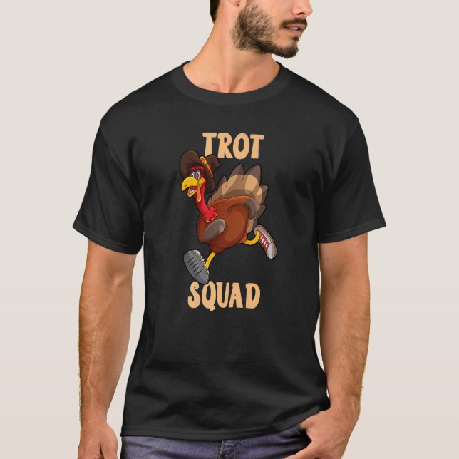 Camiseta Turco Trot Squad Dia de Ação de Graças 5 K Executa (Frente)