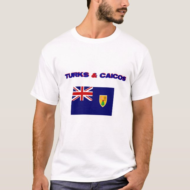 Camiseta Turcos e t-shirt da bandeira de Caicos (Frente)