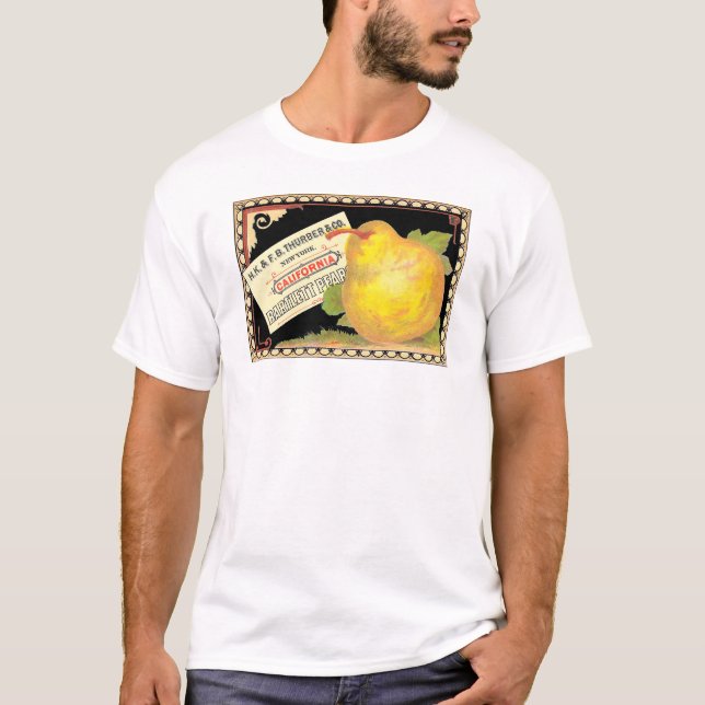Camiseta Turfeiras - Etiqueta de Fruta de vinheta (Frente)