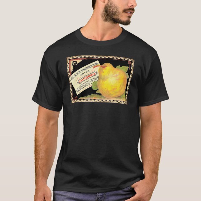 Camiseta Turfeiras - Etiqueta de Fruta de vinheta (Frente)