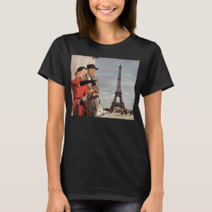 Camiseta Turistas Vintage na Torre Eiffel, Férias em Paris
