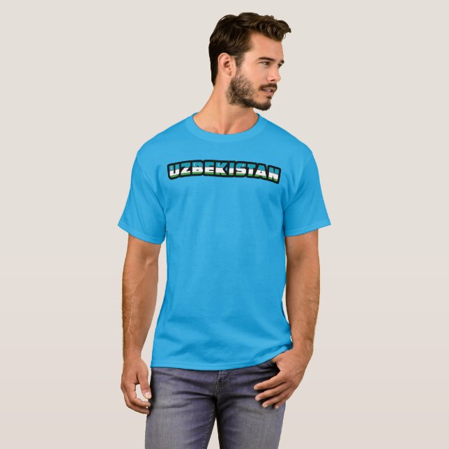 Camiseta Turístico Negro Personalizável Especial do UZBEQUI (Frente Completa)
