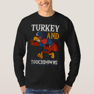 Camiseta Turkey And Touchdowns Thanksgiving American Footba