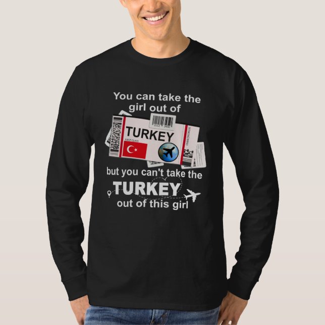 Camiseta Turkey Boarding Pass  Turkey Girl  Turkey (Frente)