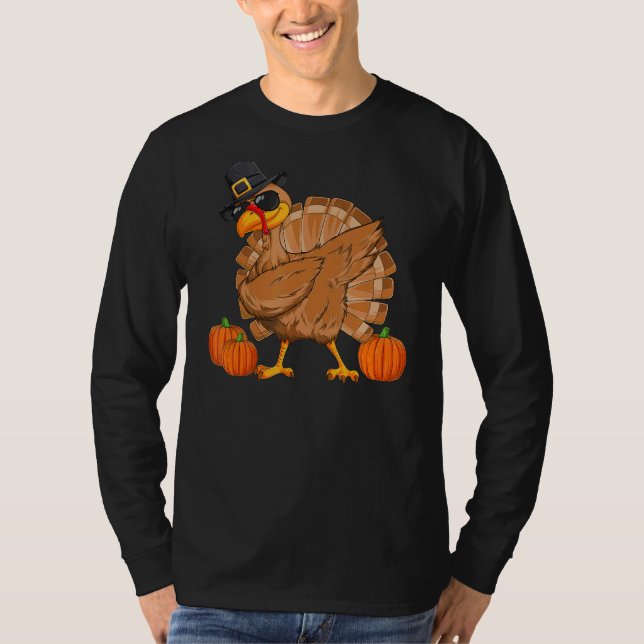Camiseta Turkey Dabbing Thanksgiving Day Dab Fall Pumpkin (Frente)