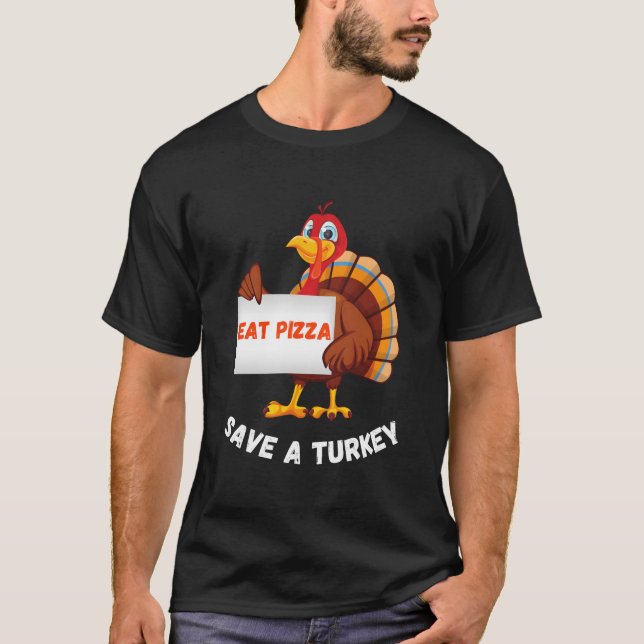 Camiseta Turkey Eat Pizza Thanksgiving (Frente)