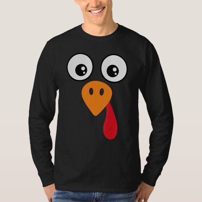 Camiseta Turkey Face  Kids Adult  Halloween Thanksgiving 6 (Frente)