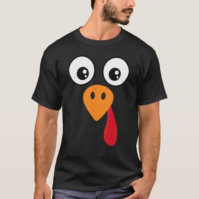 Camiseta Turkey Face  Kids Adult  Halloween Thanksgiving 6 (Frente)