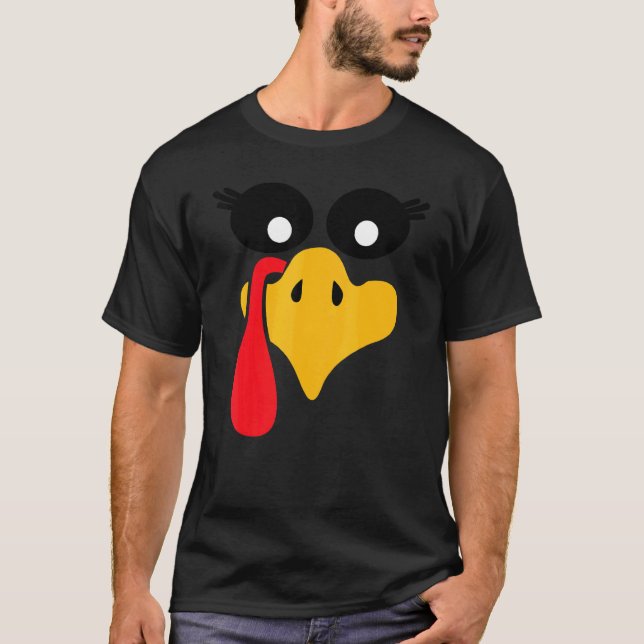 Camiseta Turkey Face Pilgrim  Thanksgiving Costume  1 (Frente)