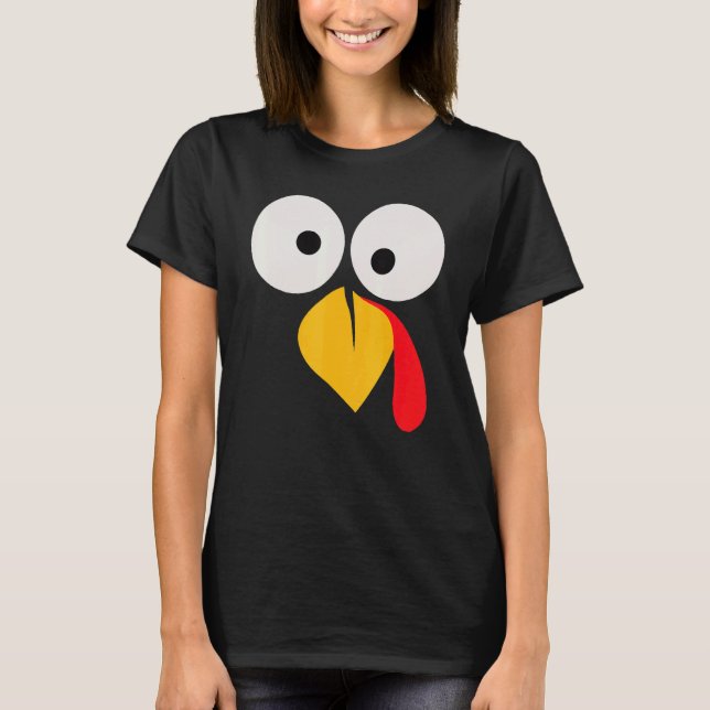 Camiseta Turkey Face Pilgrim  Thanksgiving Costume  2 (Frente)