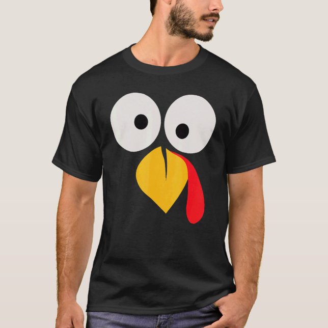 Camiseta Turkey Face Pilgrim  Thanksgiving Costume  2 (Frente)