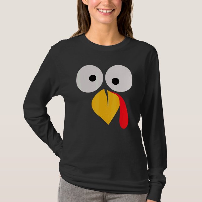 Camiseta Turkey Face Pilgrim  Thanksgiving Costume  2 (Frente)